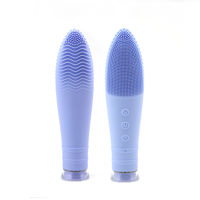 Waterproof Electric Silicone Facial Cleaning Brush Sonic Vibration Heating Soft Face Massager