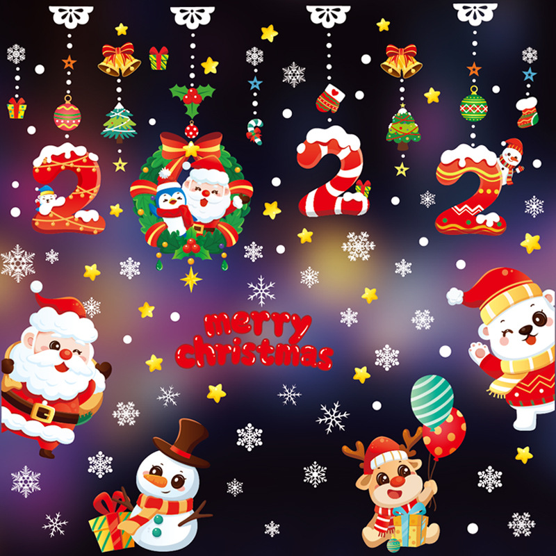 New Arrival Christmas Window Stickers White Snowflake Wall Stickers Window Dress Up Seamless Decorative sticker