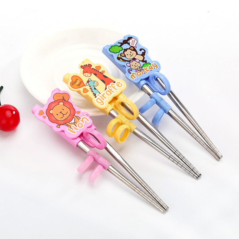 1 Pair Chopsticks for Sushi Baby Kids Cartoon Food Sticks Easy Use Fun Learning Training Helper Dishes Solid Feeding Utensils
