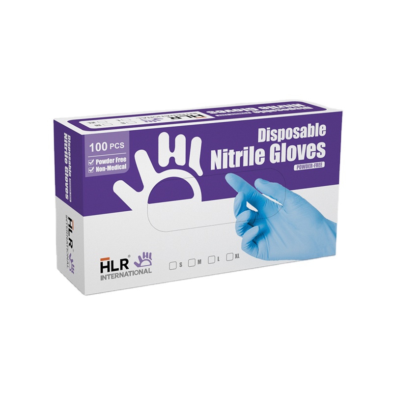 HLR Powder Free Medical Nitrile Gloves EN374 disposable Examination Nitrile Gloves