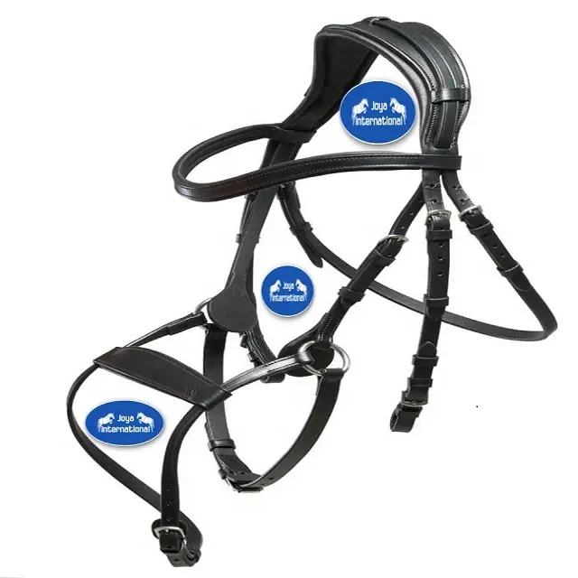 Horse High Jumping Bridle/ANATOMICAL LEATHER JUMPING BRIDLE PADDED COMFORT SHOW STITCHING BLACK BROWN