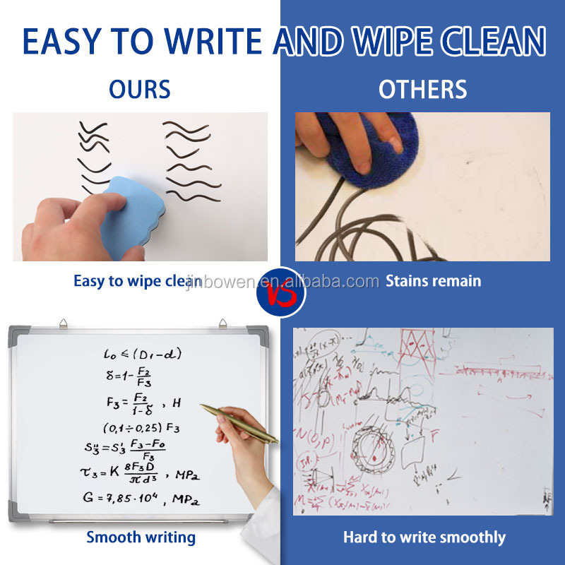 KBW Wall Mounted Aluminum Whiteboard Standard Classroom School Large board Flexible Magnetic Dry erase board With Marker Tray