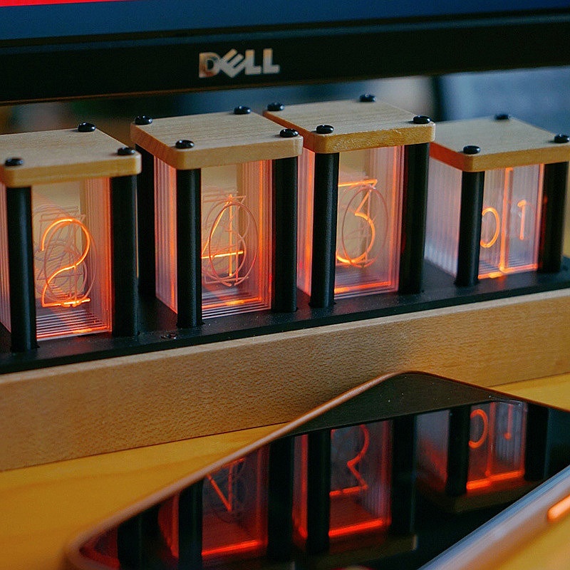 BETTER Colorful Digital Clock RGB Glow Tube Clock Electronic Retro Desk & Table Clocks