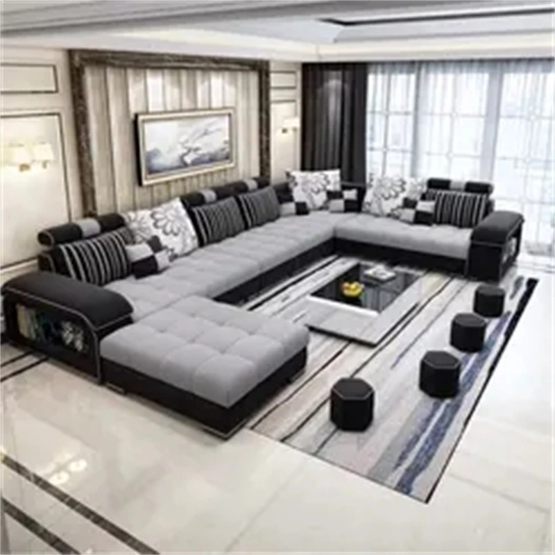 Modern fabric sectional sofa living room furniture sofa set modern design couch luxury u shape sofa Other living room furniture