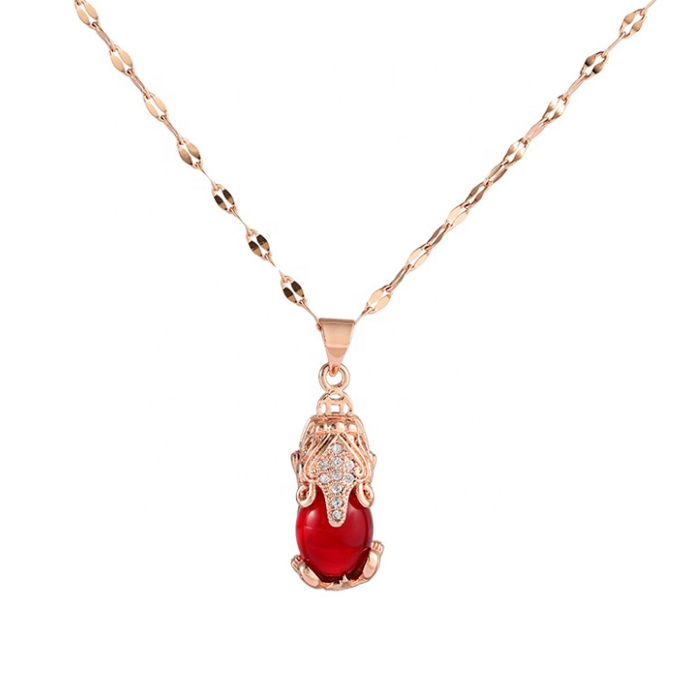 Корейская мода, женское ожерелье, ювелирное изделие, 18K, розовое золото, с покрытием, животное, Pixiu, ожерелье, кулон