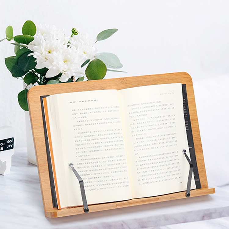 Lightweight and portable Bookstand for Cookbook Textbooks Natural Bamboo Material Book Stand