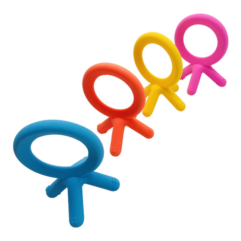 Helpcook Easy To Hold Silicone Chew Teething Toy Dishwasher Safe BPA Free Silicone Baby Toy Teether