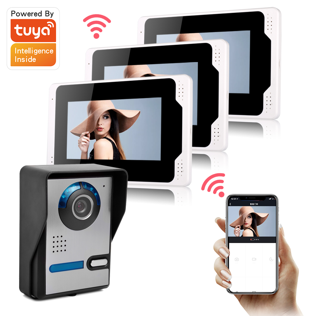 3 крытый монитор 1 наружная камера Tuya Smart видео домофон телефон устройство для централизованного управления Tuya видео-телефон двери