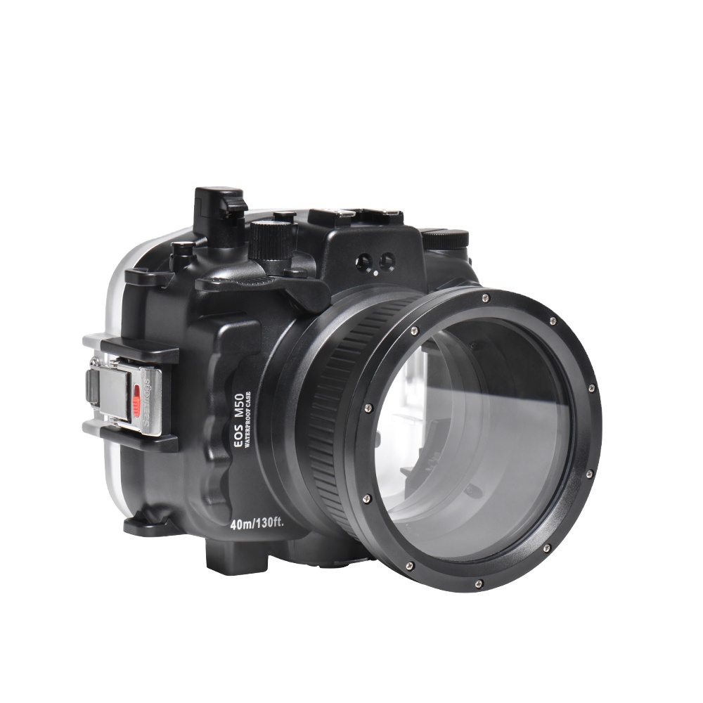 Seafrogs жесткий пластиковый водонепроницаемый 40 м/130ft чехол для камеры Canon M50 / Kiss m (фирменнй переходник для объектива Canon 18-55 мм/15-45 мм) корпус для камеры
