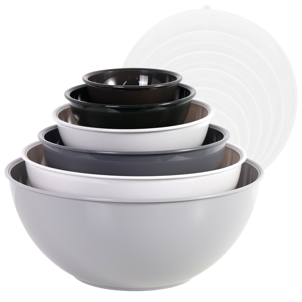 Multi-size 12pcs Kitchen Supplies Pp Plastic Salad Serving Bowl With Lid
