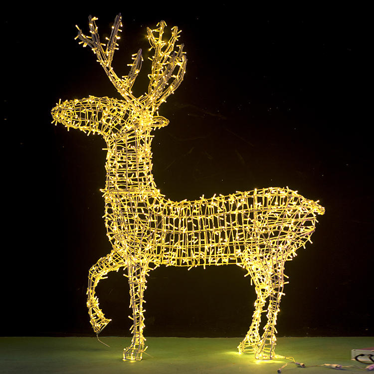 Высокое качество Рождественское украшение животное олень 3d Led уличная Гирлянда мотив свет