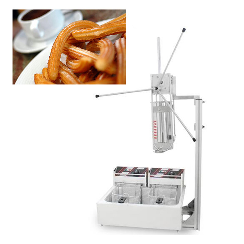 5L Capacity Spanish Churros Coxinha Snack Food Making Machine With 25L Fryer