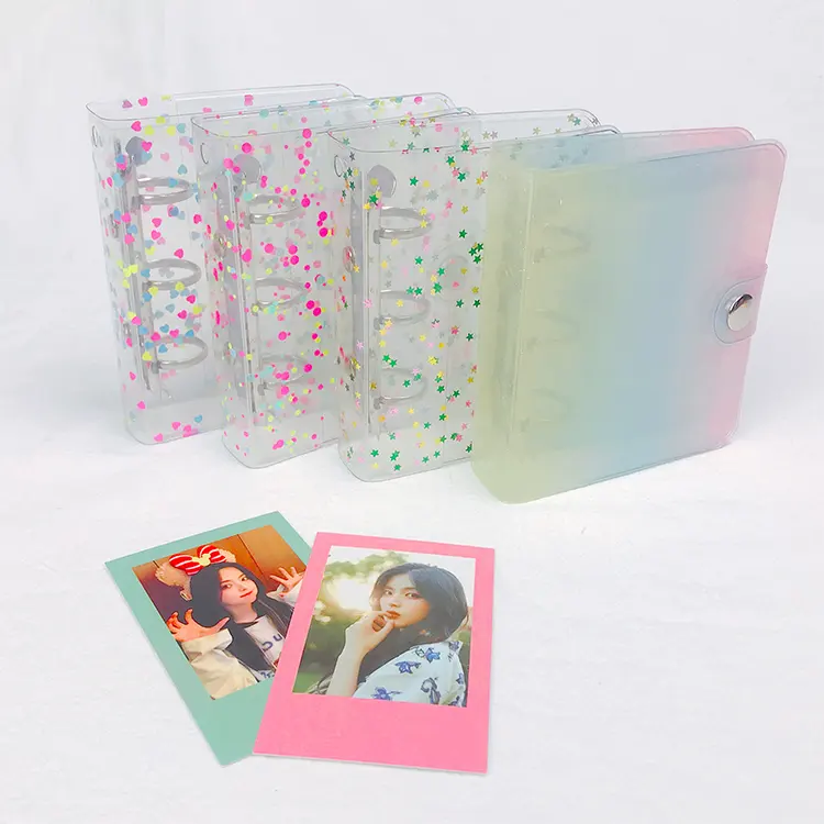 Wholesale small planner cover a8 mini binder spiral perfect pvc clear card ring binder with colorful ring