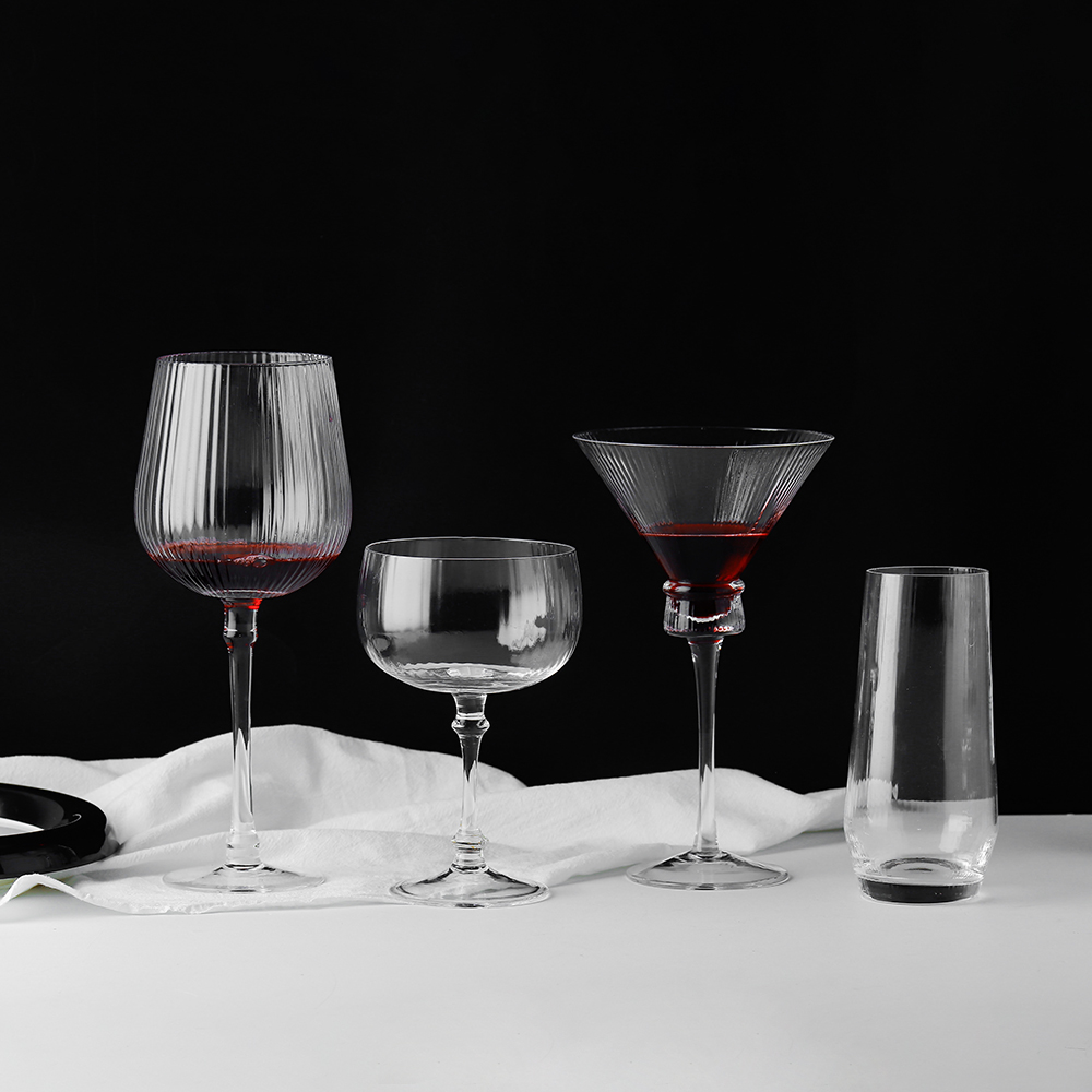 Lead-free crystal custom clear unbreakable hand blown fine vertical Bordeaux wine glass