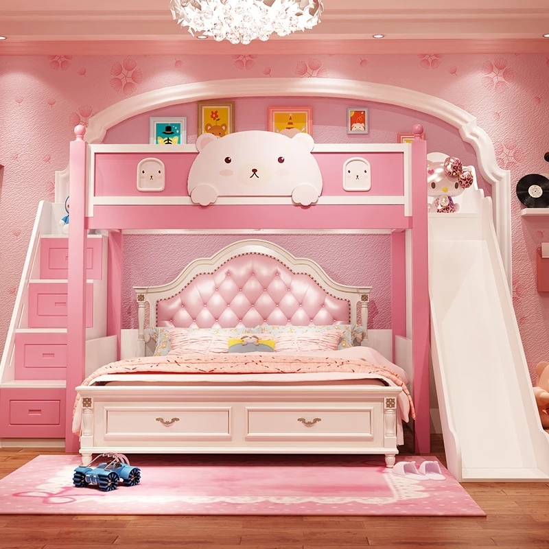 Modern light luxury double princess children's bed bed childlike simple 1.8m children's room furniture set