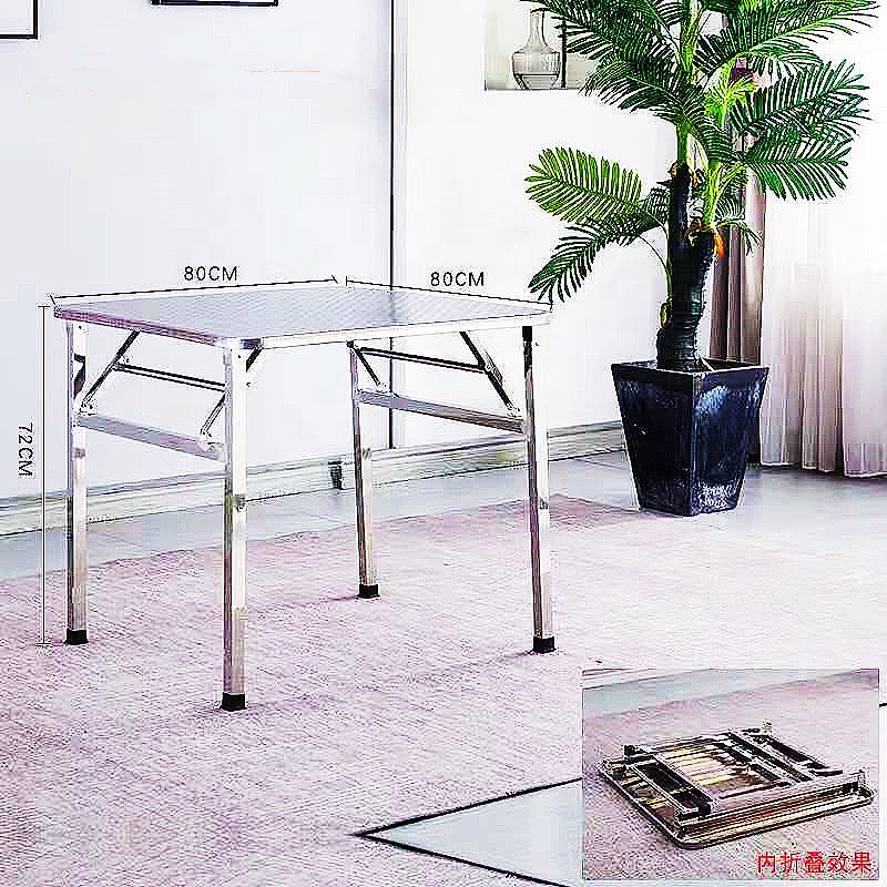 Foshan Wedding Furniture supplier silve banquet table hotel stainless steel folding rectangle tables