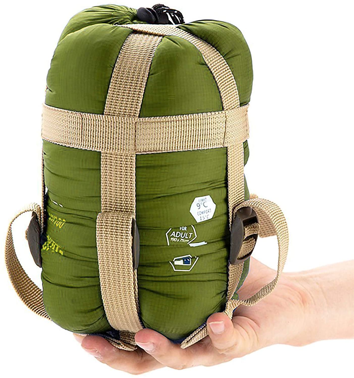 Warm Weather Sleeping Bag - Portable, Waterproof, Compact Lightweight, Comfort with Compression Sack - Great for Outdoor Camping
