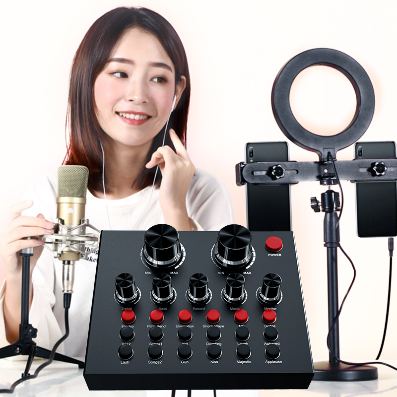 7,1 Звуковая карта Studio Sound Card V8 с USB аудио интерфейсом для прямого вещания