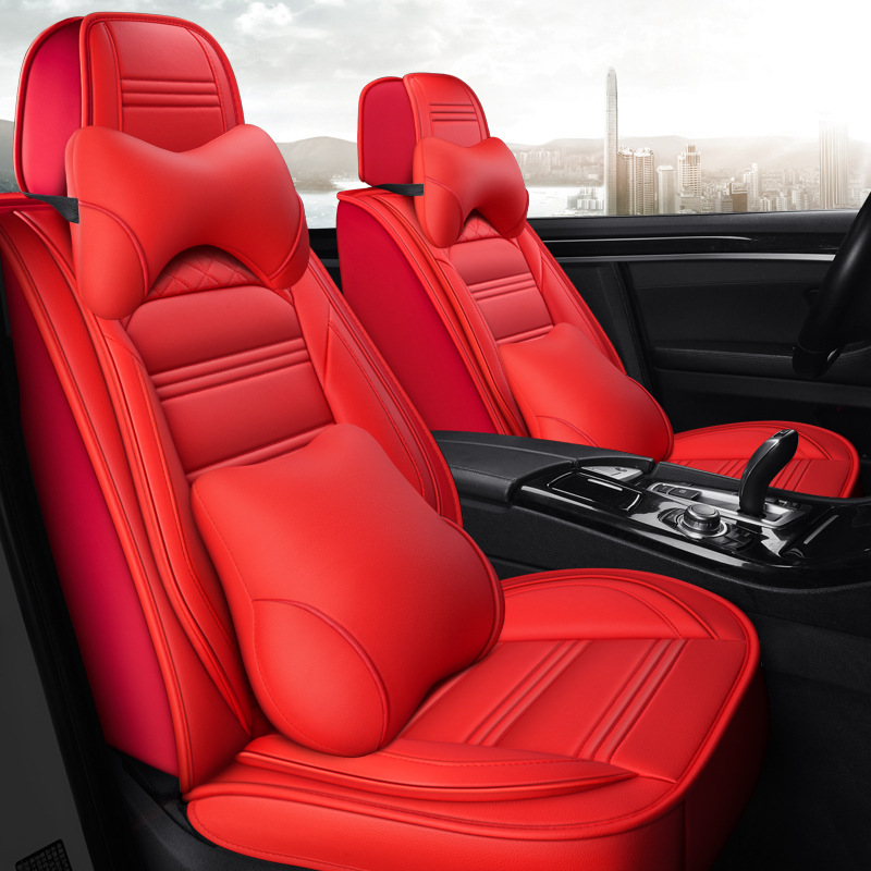 luxury pure color design universal car seat leather covers fit most car