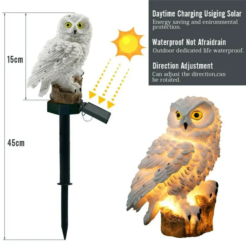 Led Solar Power Outdoor Garden Waterproof lighting Night Lights Owl Shape Energia Lamp Owl Stake Lawn Light decoration