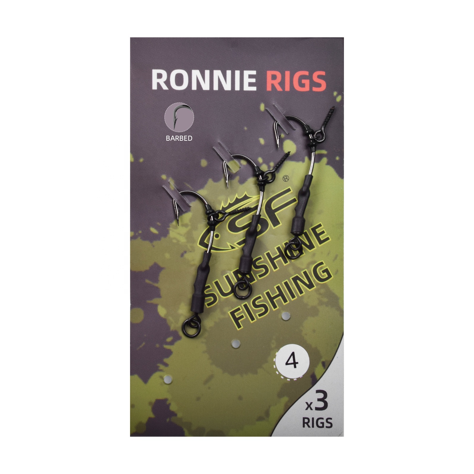Связаны готовы Ронни Rig/Спиннер Rig с колючей проволокой и без бородки кольцо 8 Карп крючок леска снасти #4, 6, 8, 3 шт./упак.