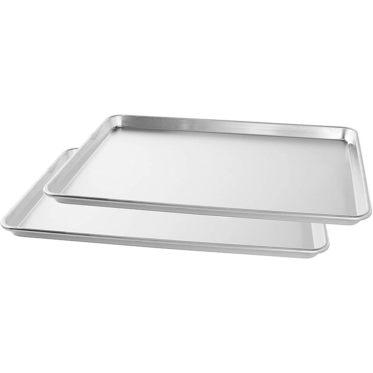 Чистая Алюминиевая большая посуда для выпечки и сковородки лист 2-Pack серебряная посуда для выпечки