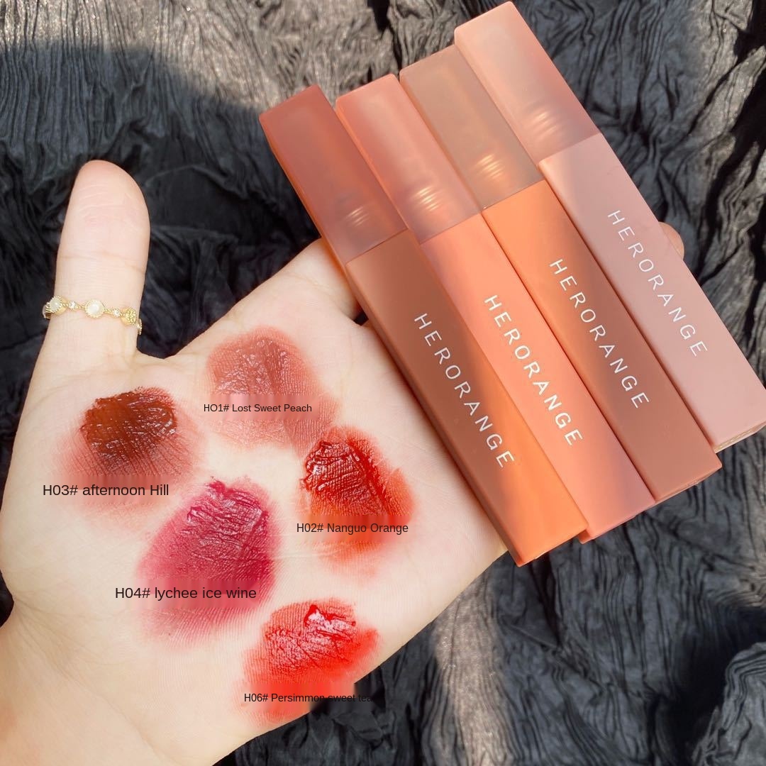 HERORANGE водостойкая жидкая губная помада oem make up 6 оттенков с милой упаковкой минеральная MSDS Водонепроницаемая жидкая губная помада