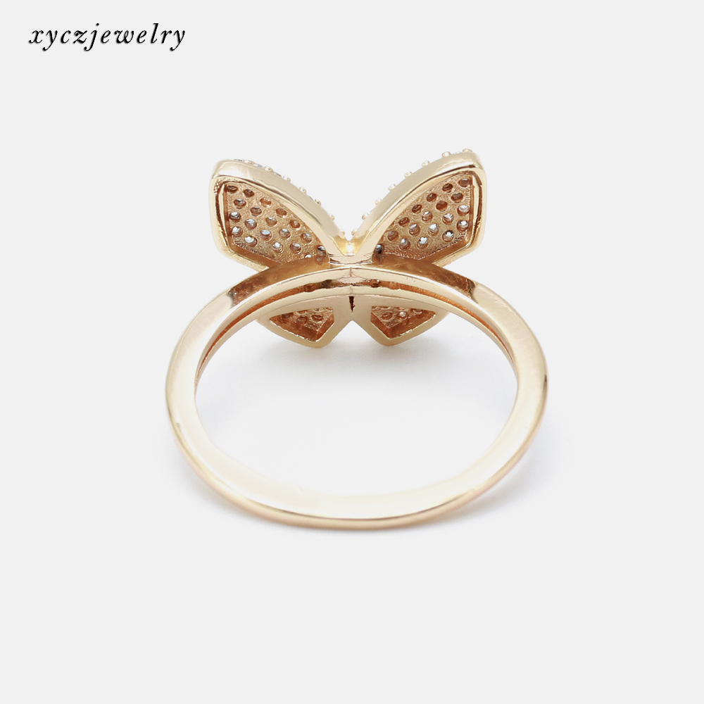 Модные ювелирные изделия Бабочка Кольцо 18K золота латунь бабочка кольцо