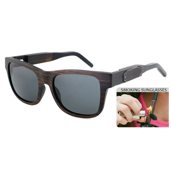 2020 newest smokable acetate and wooden sunglasses high quality smoked pipe sun glasses
