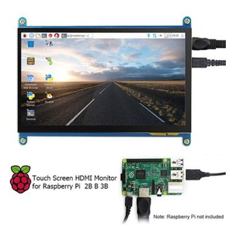 7 дюймов IPS ЖК-дисплей с сенсорным экраном 1024x600 LCD емкостный сенсорный экран для Raspberry Pi 4