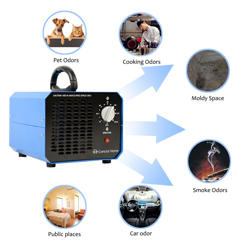 Concise Home 10g Ozone Machine Air Purifier for Office Restaurants Car Ozone Generator
