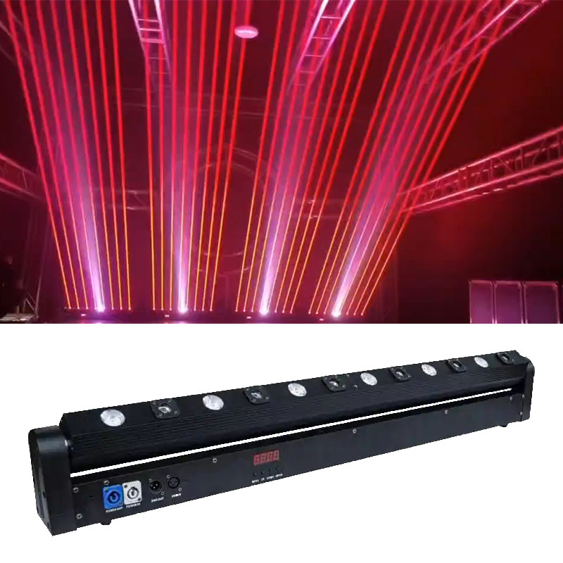 AOPU 8 Eyes Full Color LED Beam Moving Head DJ Laser Light Lazer DMX Laser Stage Lighting
