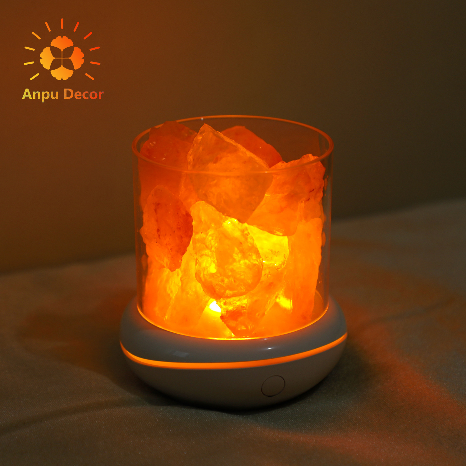 Гималайская соляная лампа ANPU Decor USB с диммером, полностью натуральная и ручная работа с ладана RGB