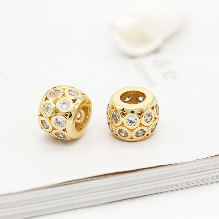 Новинка, 14k Позолоченные Модные ювелирные изделия, аксессуары, циркониевые бусины для браслета