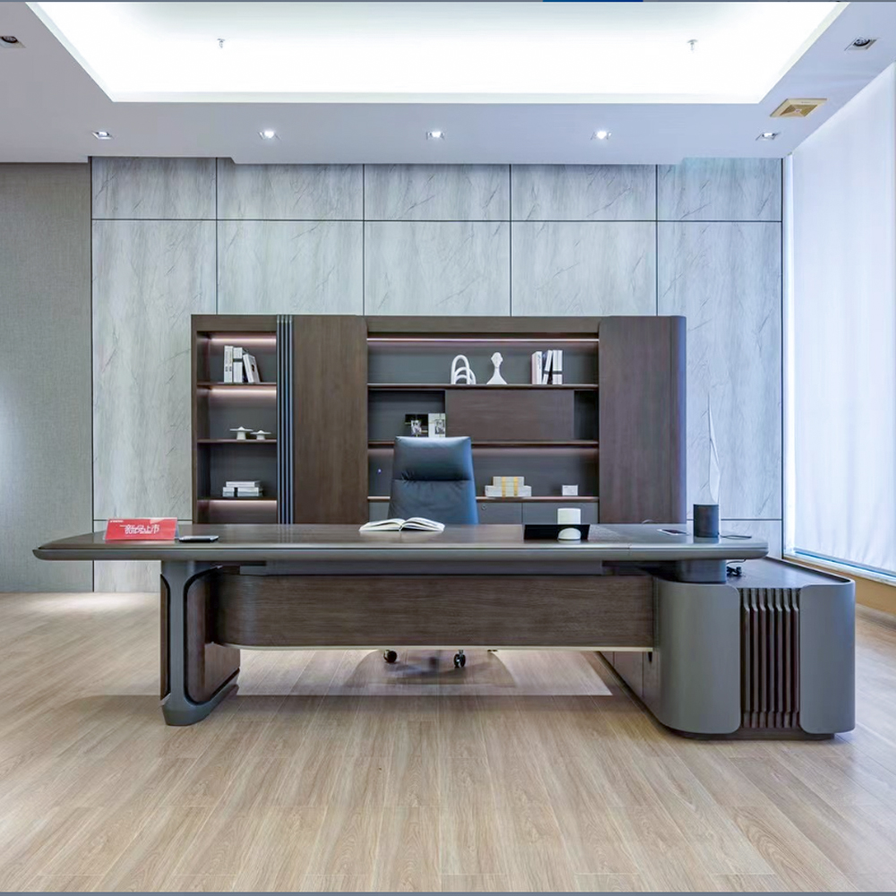 Modern Luxury Executive Office Desk Set Wooden Luxury Office Table and Chairs for Manager Commercial Workstation Furniture