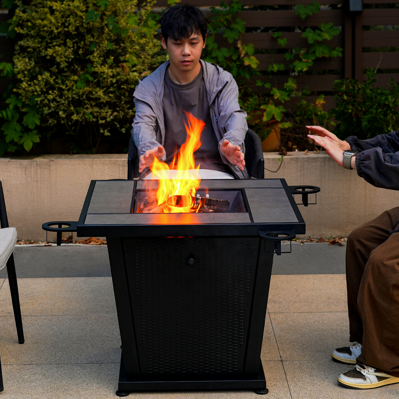 Manufacturer Direct Sales Garden Outdoor Charcoal Fire Pit Fireplace Table With Grill Mesh