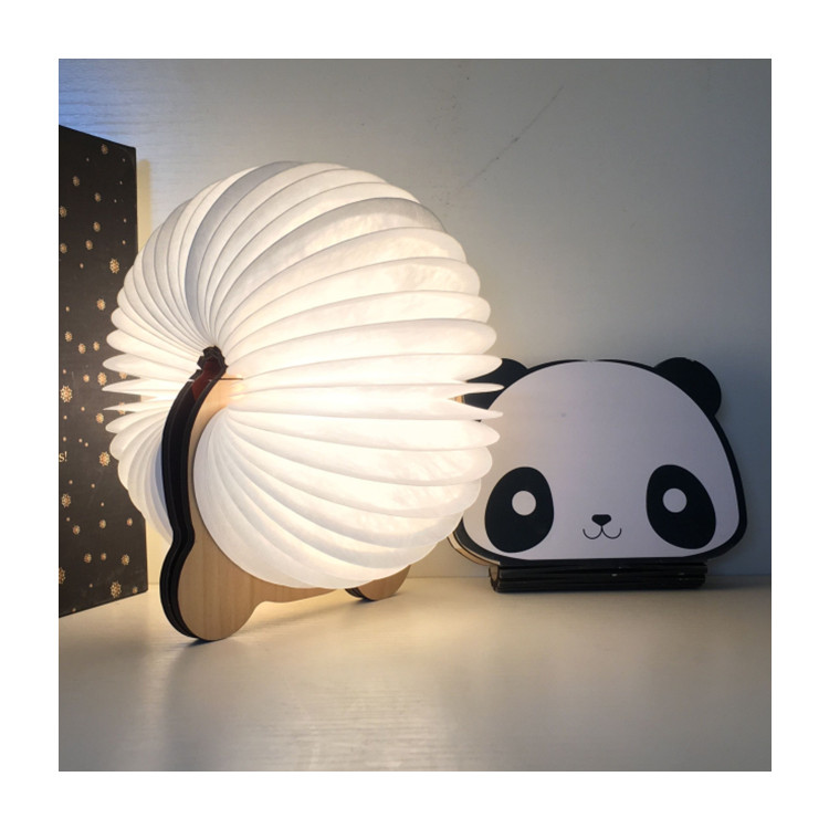 Desk LED Wooden Book Light Folding Night Light Gift Book USB Rechargeable Table Lamp Novelty Decoration Birthday Gift