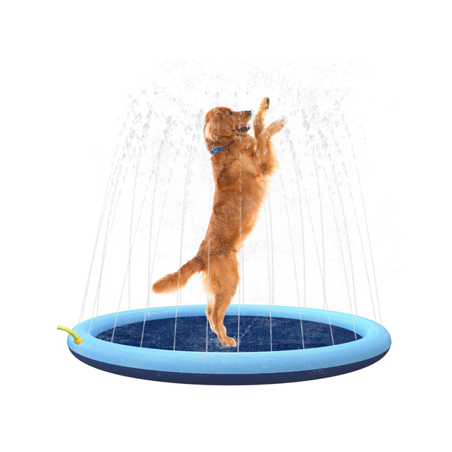 59 Inch Foldable Dog Swimming Pool Collapsible Pet Dog Cats Paddling Bath Pool, Large Outdoor Bathing Tub for Dogs Cats and Kids
