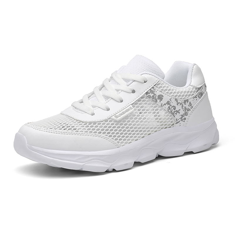 Breathable Hollow-Out Jogging Walking Shoes Lightweight Summer Flat Casual Sport Women Shoes