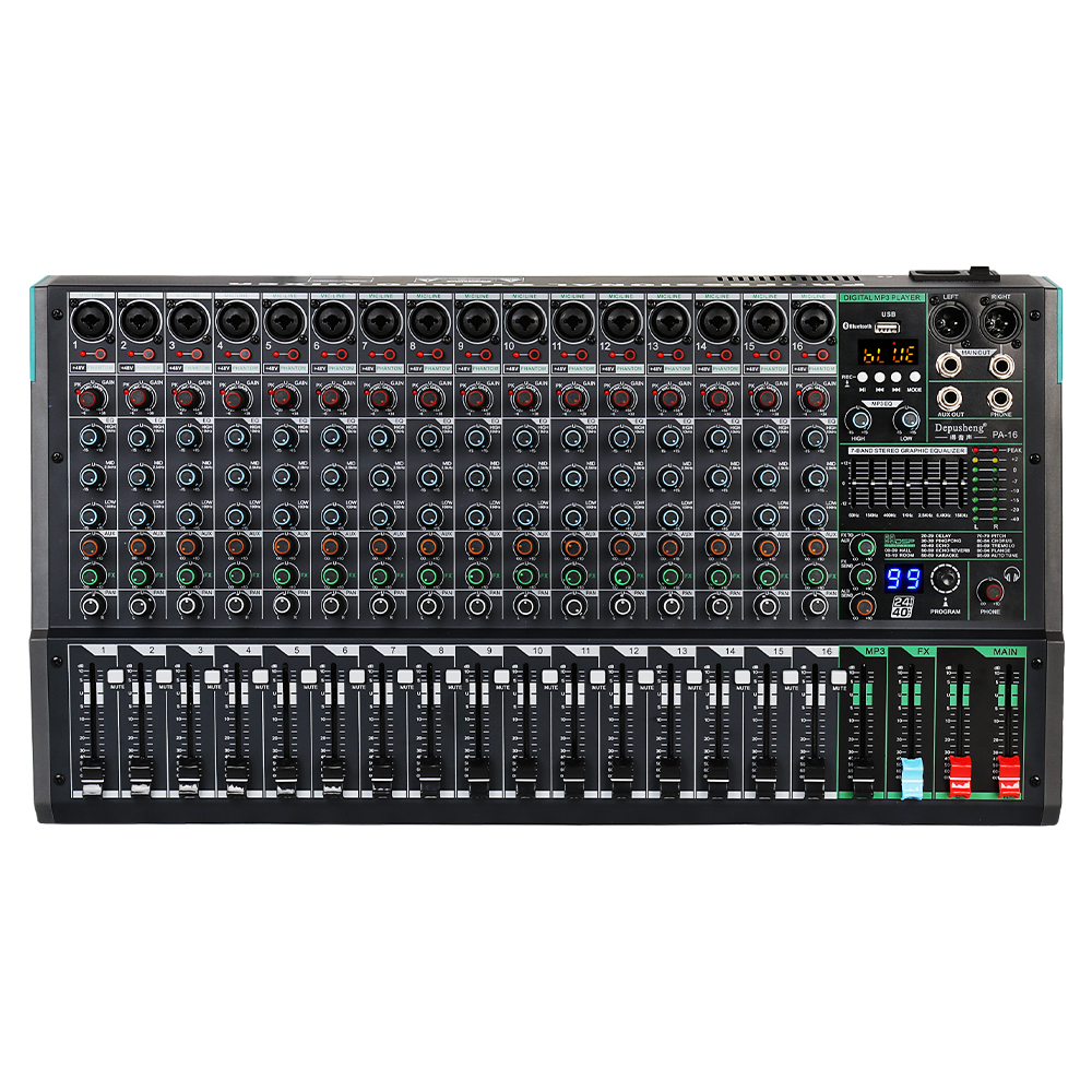 Depusheng PA16 профессиональная машинка для стрижки 48V Phantom мощность встроенный 99 эффект реверберации 16-канальный цифровой DJ микшер