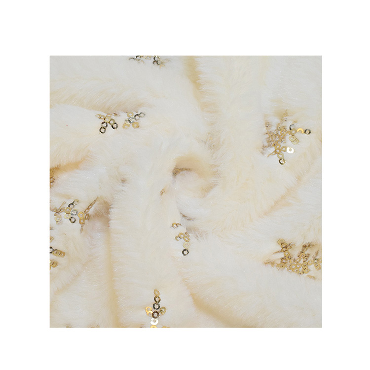 KINGCASON Amazon Hot Sale Soft Comfortable Embroidery Knit Faux Rabbit Fur Fabric For Toys/Garment/Home textiles