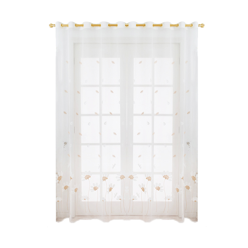 Living Room Curtain Embroider Sheer Fabric Curtain