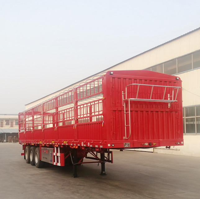 Heavy duty 3 axle 80 ton side wall fence cargo truck trailer