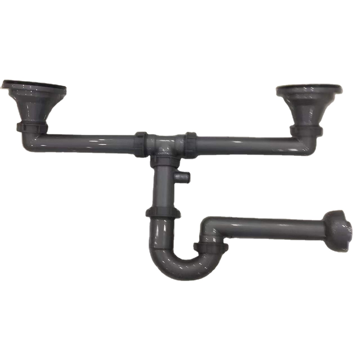 top-grade PP shine waste pipe drain pipe P trap postposition drainer plastic kitchen sink drain pipe Free match drainage system