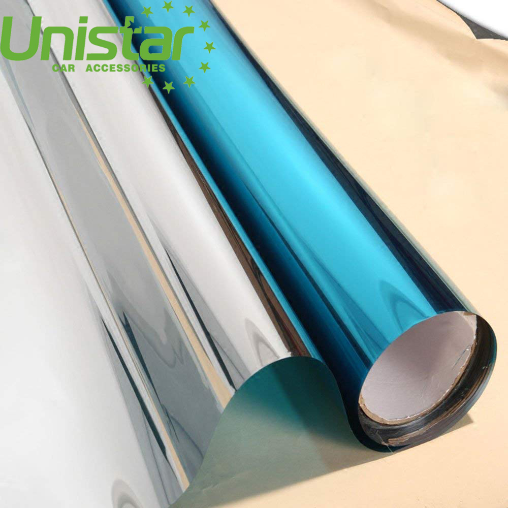95% heat insulation architecture membrane 2 way silver building window film one way vision mirror