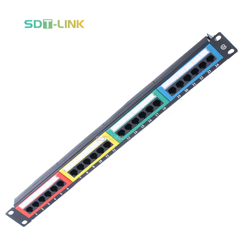 Высококачественная цветная патч-панель RJ45 Cat5e 110 тип 24 порт 1U
