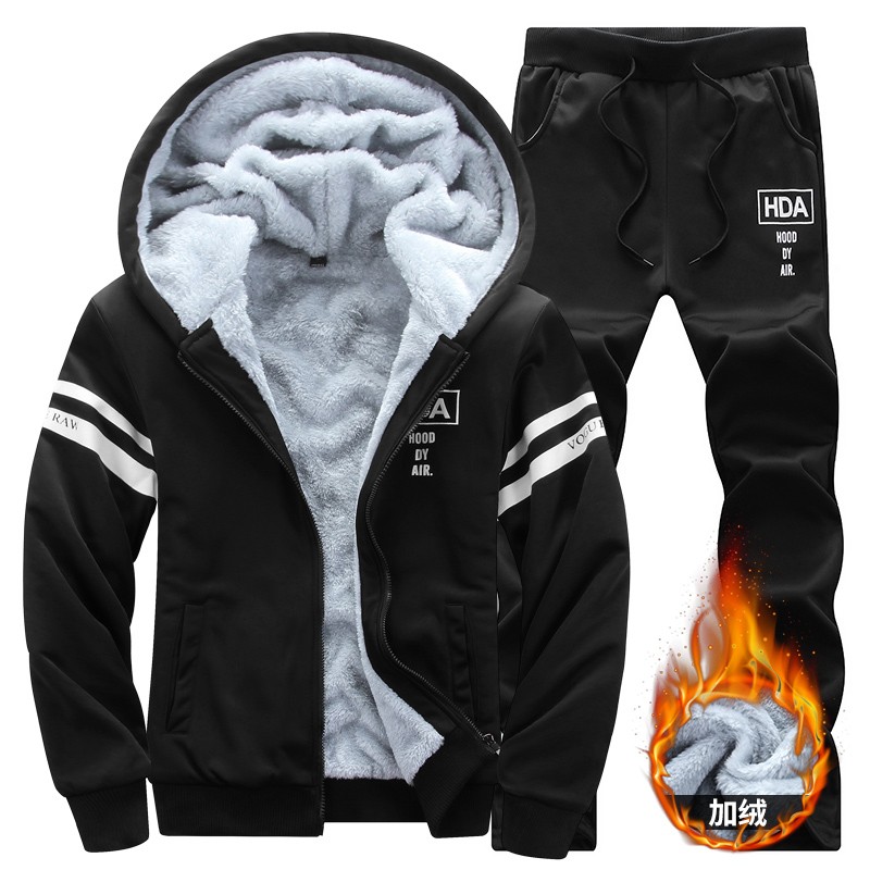 Wholesale 2023 Contracted Add Cloth with Soft Nap Track Suit to Keep Warm Portable Track Suit for Men Zippered Jogging Suit