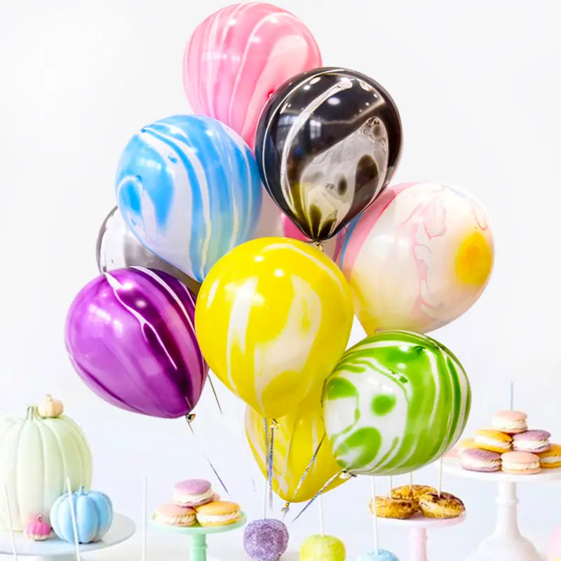 10inch Painting Marble Agate Balloons Colorful Cloud Latex Balloon Wedding Xmas Decoration Birthday Party Balloon Globos