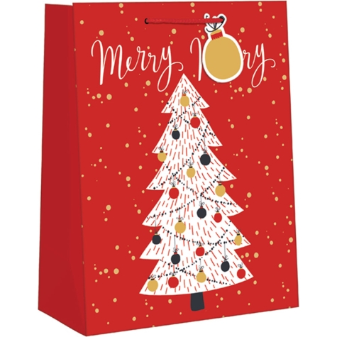 3d Chinese New Year Celebration Christmas Paper Shopping Bag Hot Stamping Merry Christmas Paper Gift Bags