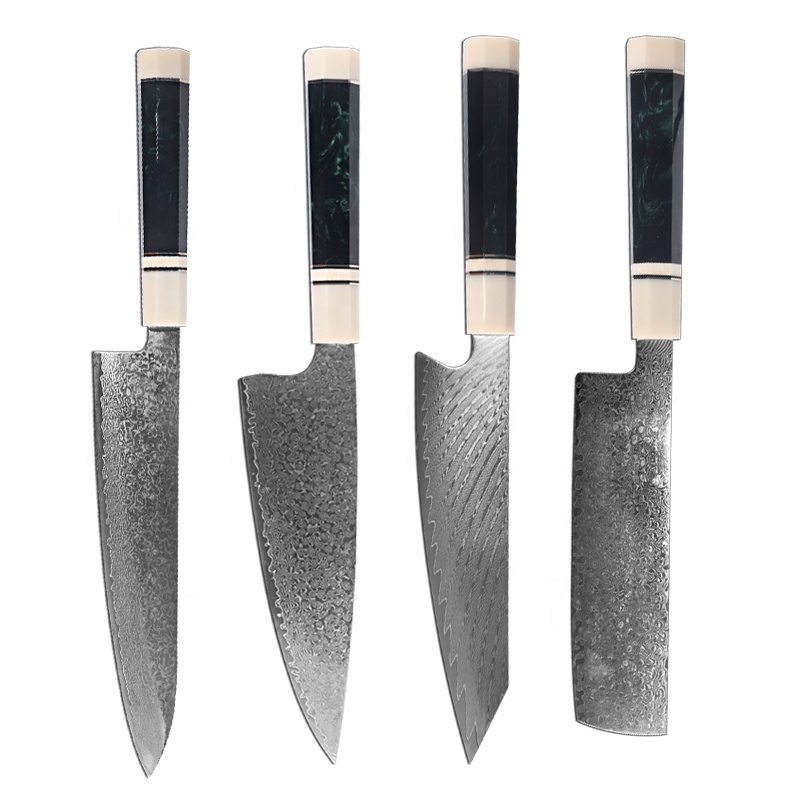 Дамасский кухонный нож сантоку Cupronickel Cleaver Nakiri нож G10 ручной нож